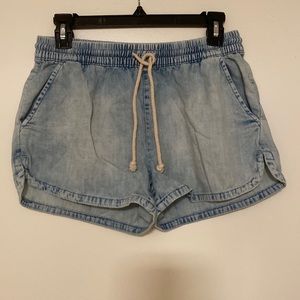 Aerie drawstring jean shorts